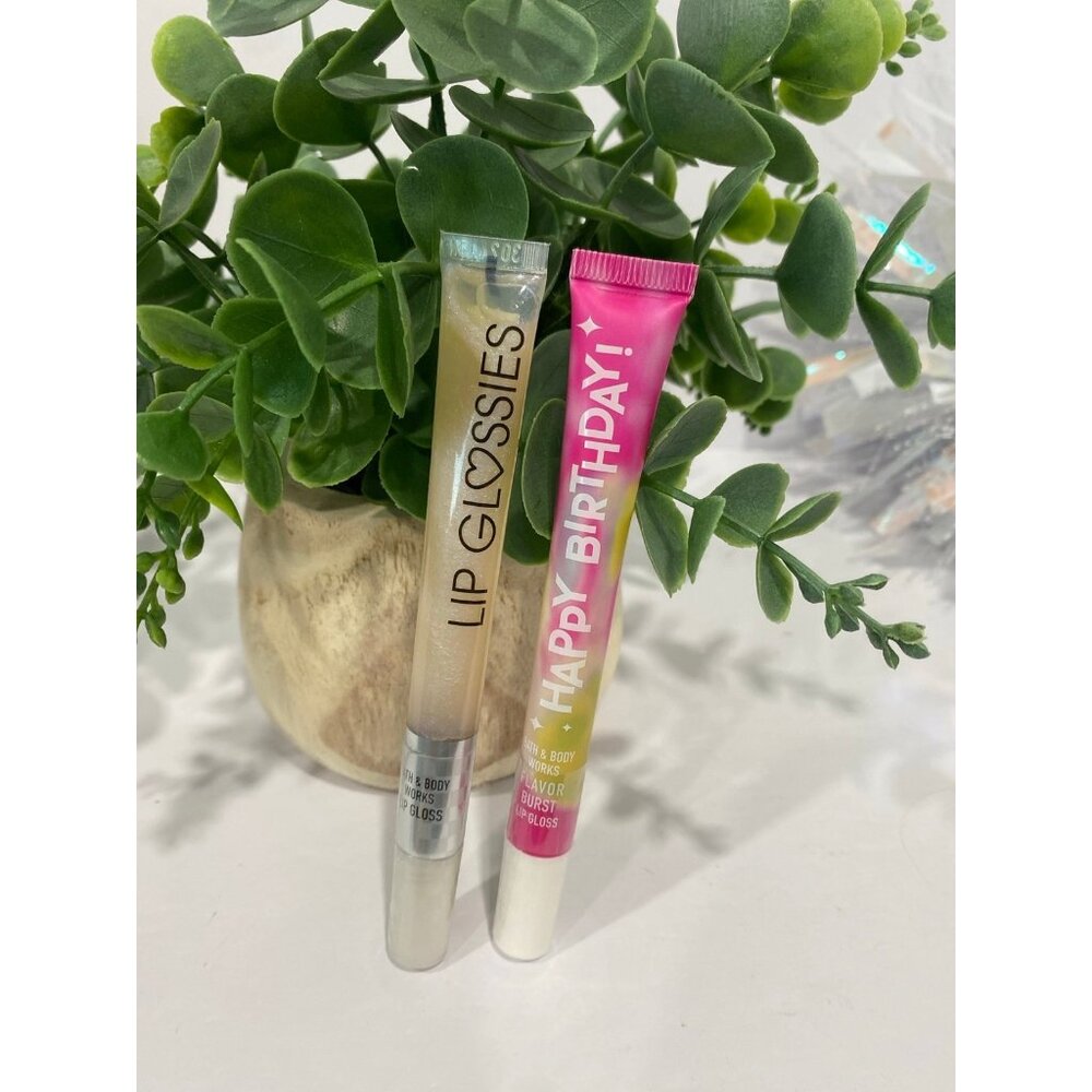 Bath & Body Works “Happy Birthday” & “Flawless Shimmer” Lip Gloss